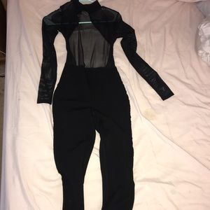 Black mesh one piece